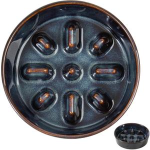 Ceramic 0.9 Cup Dog Bowl Slow Feeder, 6.1inch Slow Dog Food Bowl for Small Dog and Cat, Stop Bloat, Preventing Choking(Single Bowl, Starry Sky)