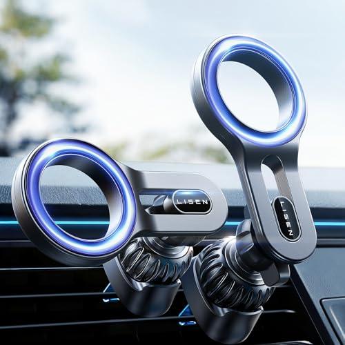 LISEN for MagSafe Car Mount, Magnetic Phone Holder for Car Air Vent Phone Mount, Hands Free Car Phone Mount Phone Holders for Your Car Accessories for Women Men for iPhone 17 Pro Max 16 15 14 13