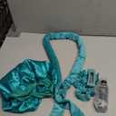 No Heat Overnight Curl Headband, 70" Soft Ribbon Wrap for Long Hair, 9 PCS Hair Curling Rods Set - Blue Green