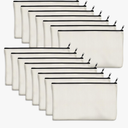 15 Pack Blank Cotton Canvas DIY Craft Zipper Bags Pouches Pencil Case for Makeup Cosmetic Toiletry Stationary Storage
