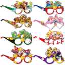 2 x 8Pcs Mario Party Decorative Glasses, Cosplay Decorative Glasses, Ideal for Super Bros Themed Birthday Decoration & Party Gifts