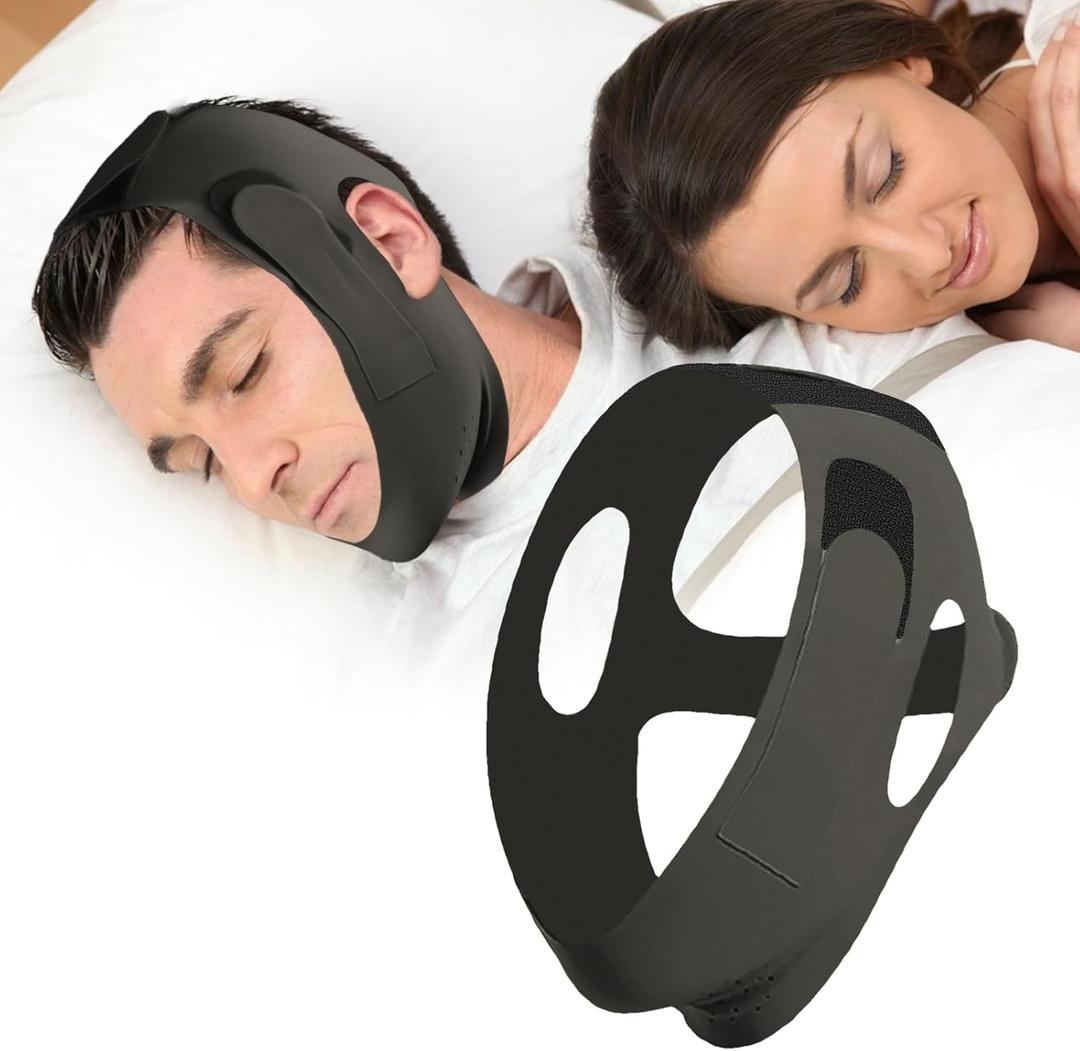 Chin Strap for Sleeping, Adjustable and Breathable Anti Snoring Chin Strap, Comfortable Anti Snoring Devices, Chin Strap for Snoring for Men and Women to Stop Snoring