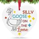 Goose Lover Gift Ceramic Christmas Ornaments Silly Goose Gifts Gag Gifts Animal Lovers Gift Ideas Christmas Birthday Presents Christmas Tree Decorations Ornament for Women Men Friends Sister Mom