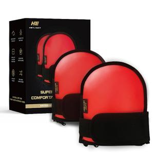 Super Soft Replaceable Inner Cushion Knee Pads for Work, Leather Knee Pads with Wide Single Strap for Construction, Gardening, Cleaning, Flooring and Garage Shorts Available, RED