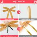 12 Pcs Khaki Velvet Bows for Christmas Tree, Rustic Crafts Velvet Ribbon for Wreath, Xmas Home Decor, Wedding, Outdoor & Indoor Holiday Ornaments, Pre-Formed Bows (7.817.7 Inch)