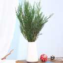 Preserved Real Pine Leaves Branches, 17'' Natural Pine Needles Green Plants, 3.5OZ Greenery Twigs Stems, Evergreen Picks for Christmas Garland Wreath Home Wedding Decor Floral Arrangements