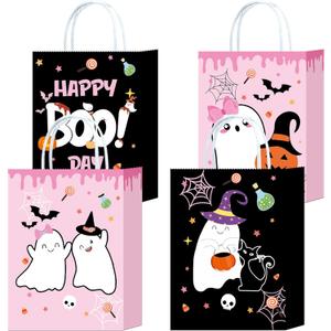3 x W WINTMING 16Pcs Halloween Party Favors Bags with Handle Trick or Treat Gift Bags Wrapping Halloween Goodie Candy Bag Docor Supplies