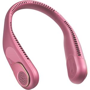 SWEETFULL Portable Neck Fan 360 Cooling Bladeless Personal Fan | No Hair Twisting - 4000mAh USB Rechargeable Wearable Fan for Travel, Birthday Gifts for Men, Women, Mom, and Dad (A8 Rose Red)