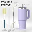 30 oz Tumbler with Handle,Tumbler with Lid and Straw,Double Wall Insulated Cup Stainless Steel Travel Mug(Cold for 34 Hours),Water Bottle for Iced Tea,Coffee,Cold Beverages(Purple)