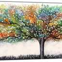 KREATIVE ARTS Large Living Room Wall Decor Abstract Canvas Wall Art Colorful Trees Landscape Painting Picture Giclee Print Framed Artwork Modern Home Bedroom Wall Decoration Ready to Hang 20x40inch