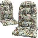 LVTXIII 2 Pack Outdoor Adirondack Chair Cushions, 44x19x4 Inch Water Repellent Patio Cushions for Rocking Chairs, Thick Tufted High Back Seat Cushion Set, Paisley Light Cyan
