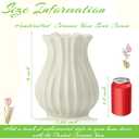 Qinyoung 1 Pack White Vintage Pleated Ceramic Vase Sour Cream Stylish Decorative Flower Vase for Bouquet Living Room Cabinet Table Centerpieces Wedding (9 x 7.32 Inches)