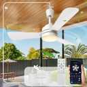Ceiling Fans with Lights,28" LED Fan Light Hanging with Hook,Hook Type Ceiling Fan,Plug in Ceiling Fan Light,35W,3000-6500k,Remote Control,Portable Fan for Camping Bed,Patios,(White)