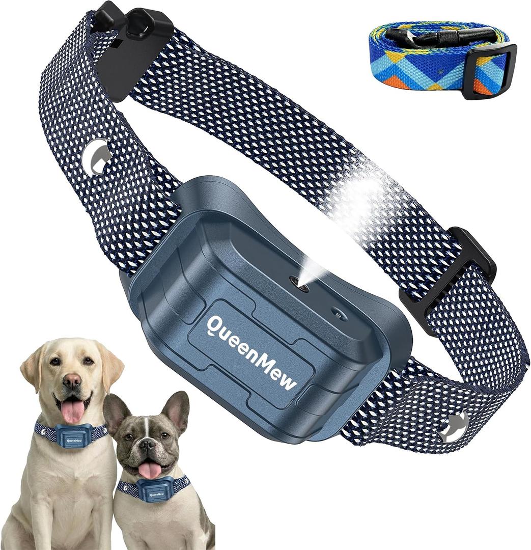 Bark Collar, Dog Bark Collar for Large Medium Small Dogs, Citronella Dog Bark Collar with Adjustable Spray & Sensitivity, Rechargeable Anti-Bark Collar for Dogs with Safe, 2 Collar Straps(Blue)