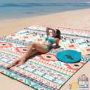 AISPARKY Beach Blanket Waterproof Sandproof Extra Large Beach Mat 79" X 83"/120"x108" for 2-8 Adults Quick Drying Durable Outdoor Picnic Mat for Travel, Camping, Hiking
