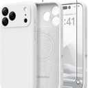 Magnetic for iPhone 17 Pro Max Case, Compatible with MagSafe, [Full Camera Protection][Screen Protector] Silicone Shockproof Protective Phone Case for iPhone 17 Pro Max 6.9", White