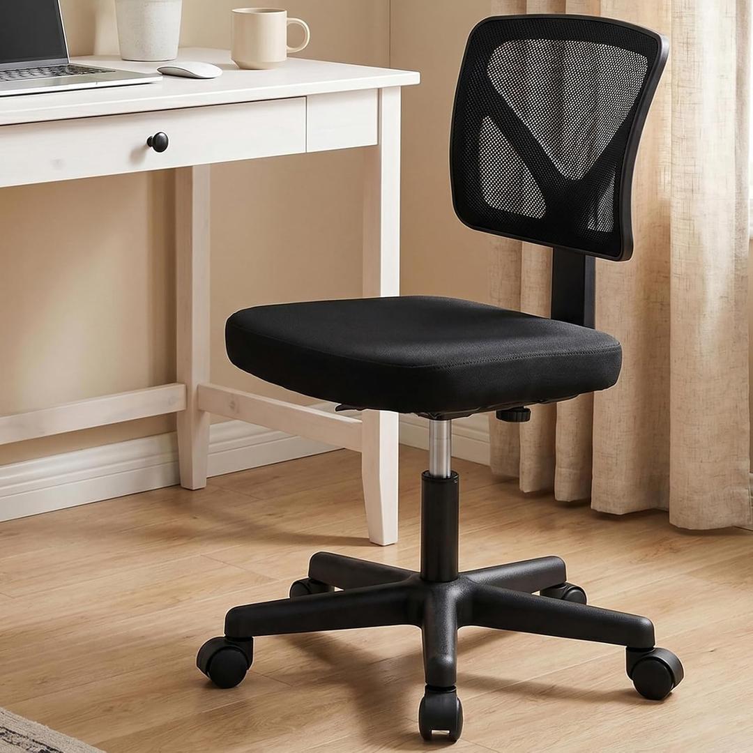 OLIXIS Armless Home Office Chair, Ergonomic Small Desk Chair, 1 Pack