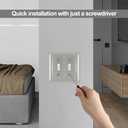 Metal Wall Plate for Electrical Outlets, Decorative Brushed Nickel Switch Plates Outlet Cover, Light Switch Cover Plate, 2-Gang Wall Plates (Double Toggle, 2 Pack)