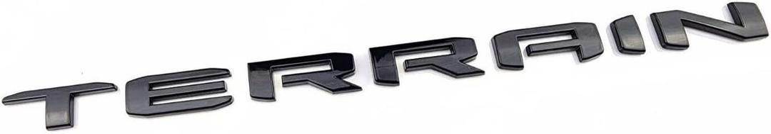Set OEM Black 1 Terrain and AWD Nameplate Emblem kit Badge 3D Letter Compatible with Terrain 2022-2025 (Gloss Black)
