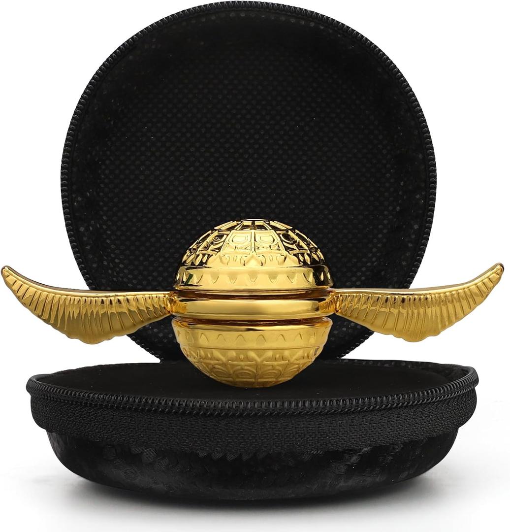 Gold Sphere Fidget Spinner Toy for Adults Kids, Magic Orb Hand Finger Spinners Toy, Cool Metal Fidget Toys EDC Fingertip Gyro, Desk Toy Fidgeting Novelty Gift for Boys Girls(Gold)