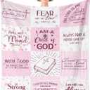 Christian Gifts for Women Blanket 60"x50"- Inspirational Religious Birthday Catholic Spiritual Gifts for Women - Baptism Confirmation Gifts for Girl - Child of God Christian Blankets