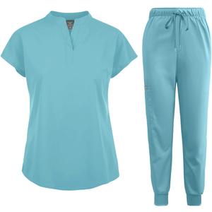 niaahinn Scrubs Set for Women Nurse Uniform Jogger Suit Stretch Top & Pants with Multi Pocket for Nurse Esthetician Workwear Small