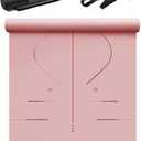 YOTTOY Yoga Mat, 72"x 32"x1/3" Extra Wide Non-Slip Exercise Fitness Yoga Mats,Eco-Friendly TPE Exercise Mats for Women Men Home Workout with Strap Bag (Coral)