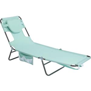 SunnyFeel Lounge Beach Chair for Adults with Face Hole, Backpack Reclining Beach Chairs Lay Flat, Sun Face Down Tanning Chair, Portable Folding Camping Cot for Outside Pool, Sunbathing, Reading, 71.85 x 21.65 x 11.42 inches