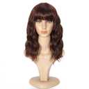 Ucubb Short Curly Wigs with Bangs for Women 14 Inches Wavy Bob Wig Synthetic Heat Resistant Fiber Wigs