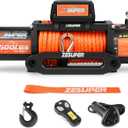 ZESUPER 13500 lb Electric Winch, Synthetic Rope 12V Winch Waterproof IP68 Winch Kit,Off Road Winch for Jeep,Truck,SUV, with Wireless Remote, Corded Control,Side-Mounted Bracket for Control Box