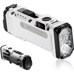 WUBEN X4 EDC Flat Flashlight with RGB Light, 1500 Lumens Mini Flashlight with Tactical Switch and Magnetic, IP68 Portable Pocket Clip USB C Flash Light for Camping, Checking, Emergencies (White)