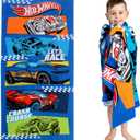 Franco Kids Super Soft Cotton Bath/Pool/Beach Towel, 58 In x 28 In, Hot Wheels