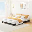 4 Inch Queen Bed Frame Low Profile with Rounded Legs, Easy Assembly