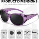 Myiaur Polarized Fit Over Glasses Sunglasses for Women Men, Over Sunglasses with UV400 Protection Anti Glare for Driving (A02 Transparent Purple/Grey Lens)