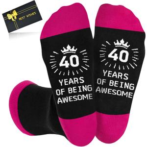 Birthday Gift for Women 40th & 50th Funny Crew Socks - Birthday Gifts for Her, Gift Ideas for Mom Wife Sister Friends