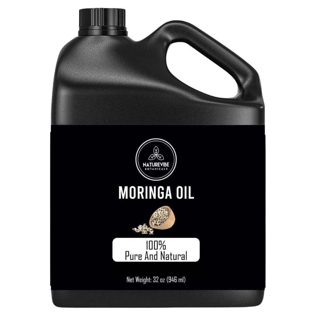 Naturevibe Botanicals Moringa Oil 32 Ounces | 100% Pure and Natural | Great for Skin Care and Hair Care (32 Fl Oz (Pack of 1))