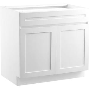 VEVOR White Shaker Base Cabinet with Drawer, 30-Inch Unassembled Drawer Base Cabinet, 30" W x 24" D x 34.5" H Ready to Assemble Cabinet with Soft-Close Doors and Adjustable Shelf, for Home Office