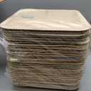 ECO SOUL Palm Leaf Like Bamboo Plates, 10 Inch Square, 50 Pack, Bulk Disposable Dinner Plates, Compostable Biodegradable Natural Wooden Dinnerware for Parties, Weddings & Catering Events