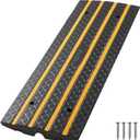 VEVOR Car Driveway Rubber Curb Ramp, 1 Pack 4FT Long Heavy Duty Low Profile Slope Ramps, 2.6 Rise, 33069 lbs Load Capacity, Reflective Safety Strips, for Vehicles, RVs, and Wheelchairs