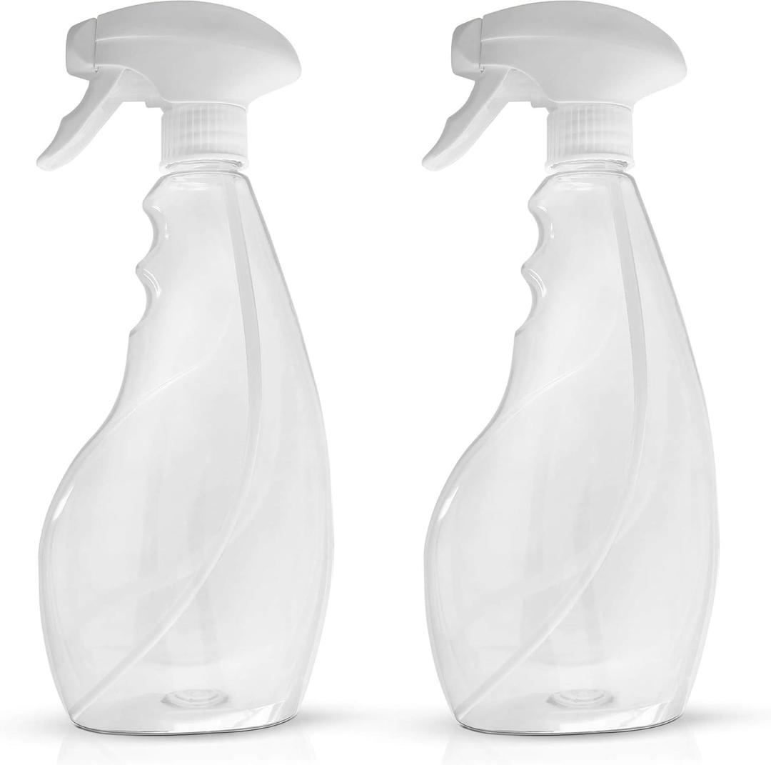5 x SPRAYZ Large 17oz Spray Bottles For Cleaning Solutions and Gardening, Plant, Water, Durable Trigger Sprayer, Refillable, Spray Bottle for Hair, All Directions, Clear Plastic Bottle 2x 17oz