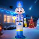 DomKom 8FT Hanukkah Inflatable Outdoor Decorations,Chanukah Blow up Nutcracker Holding Menorah, Build-in Led Light for Party Yard Holiday Decor