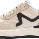 LUCKY STEP Women's Retro Fashion Casual Sneakers Colorblock Platform Classic Trendy Trainning Anti-Slip Tennis Travel Walking Shoes (9, Beige)