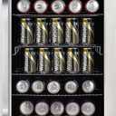 Whynter Beverage Refrigerator with Double-Layer Glass Door, 136-Can 3.4 Cu. Ft. Drink Mini Fridge with Lock & Digital Control, BR-1211DS, Stainless Steel