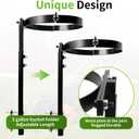 Adjustable 5 Gallon Trash Bucket Holder, Black Heavy-Duty Steel Bucket Storage Holder Can Be Installed for Zero Turn Mowers, Used for Outdoor Garbage and Yard Cleaning (Bucket Not Included)