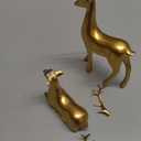 2 Pcs Gold Reindeer Sculpture Set  Premium Resin Elk Figurines for Christmas Dcor, Ideal for Living Room, Office, Bedroom, Shelf Display, Festive Holiday Decoration for Christmas(Golden)