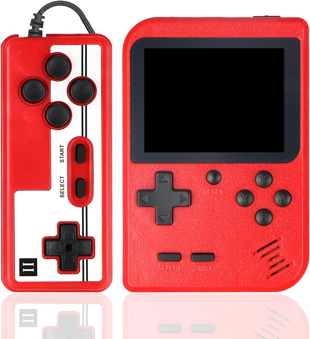 Hikonia Handheld Game Console, Portable Retro Video Game Console with 500 Classical Games,3.0 Inches Screen,1020mAh Rechargeable Battery, Support for TV & Two Players (Red)