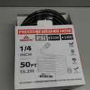 YAMATIC Pressure Washer Hose 50FT 1/4" ID, Standard (2) M22 Brass Fittings, 3200 PSI Kink-Resistant Replacement for Ryobi, Troy Bilt, Greenworks, CRAFTSMAN M22 Threads Power Washers