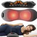 3 in 1 Back Massager for Spine and Lower Back, Electric Lumbar Massager with Heat, Spine Massage Pillow with Traction Support for Home and Office Comfort (Grey)