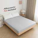 Full Size Fitted Sheet Only - Premium 1800 Super Soft & Cozy Microfiber, Wrinkle, Fade, Shrinkage Resistant Deep Pocket Full Fitted Bottom Sheet, Light Gray