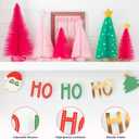 3 x HOUSE OF PARTY Christmas Banner - "HO HO HO" Christmas Sign, Festive Santa Claus & Christmas Tree Garland for Holiday Decorations, Xmas Party Office Supplies for Mantel & Wall Decor, Reusable (Style 1)